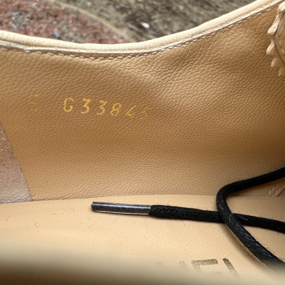 Chanel 18A Beige/Black Leather/Patent Leather Lace Up Oxford Shoes Size 39.5 - Picture 12 of 16